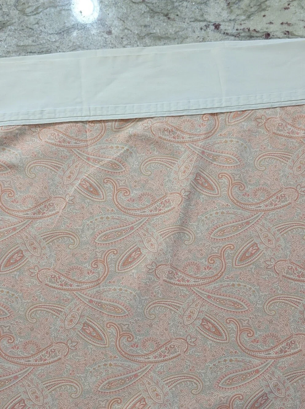 Venus Home Pink Paisley Cotton Flat Sheet Queen 88